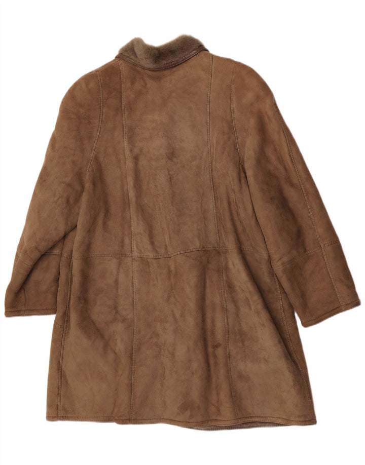 Abrigo de piel de oveja extragrande para mujer Skinni IT 50 XL Piel de oveja marrón