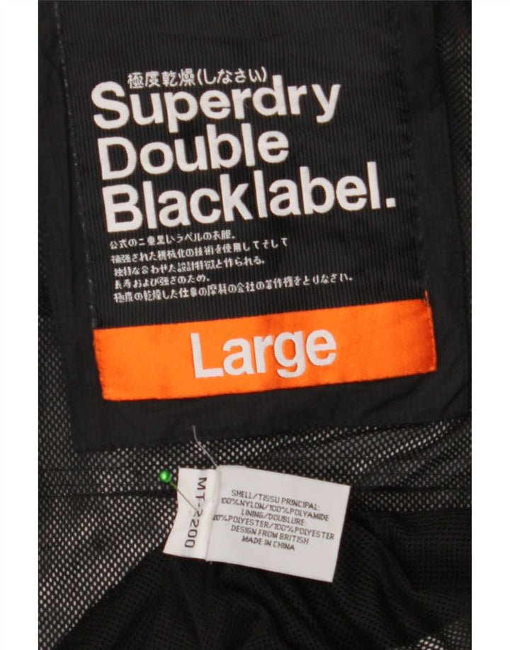 Chaqueta impermeable Superdry para mujer, talla 46, talla grande, poliamida negra