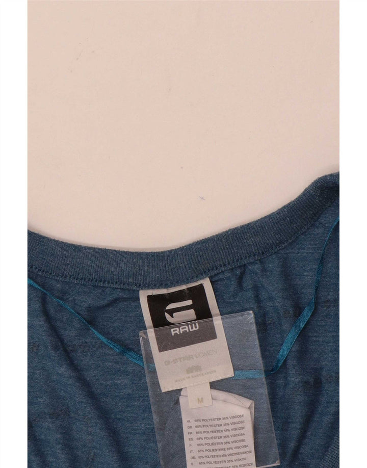 G-Star Camiseta gráfica para mujer Top UK 42 Poliéster azul medio