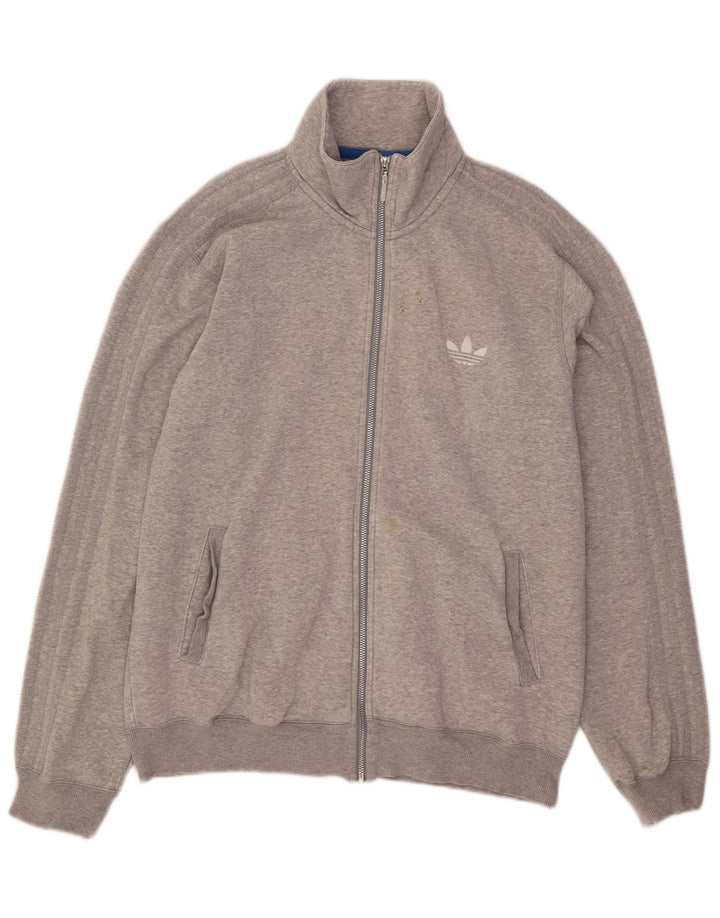 Adidas - Chaqueta de chándal para hombre, talla XL, algodón moteado gris