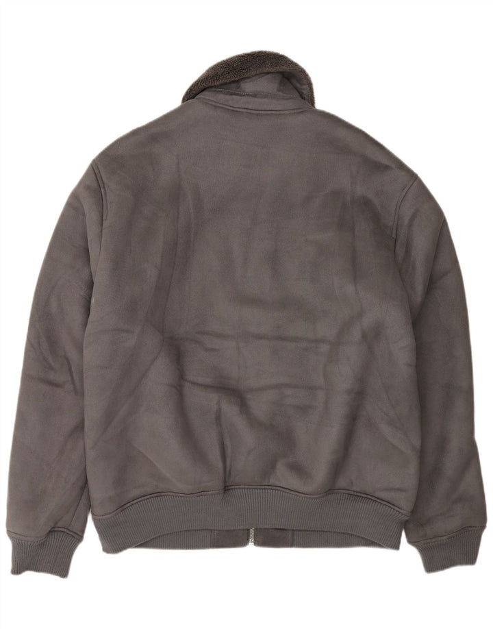 Zara Chaqueta Sherpa Hombre UK 42 XL Poliéster Gris