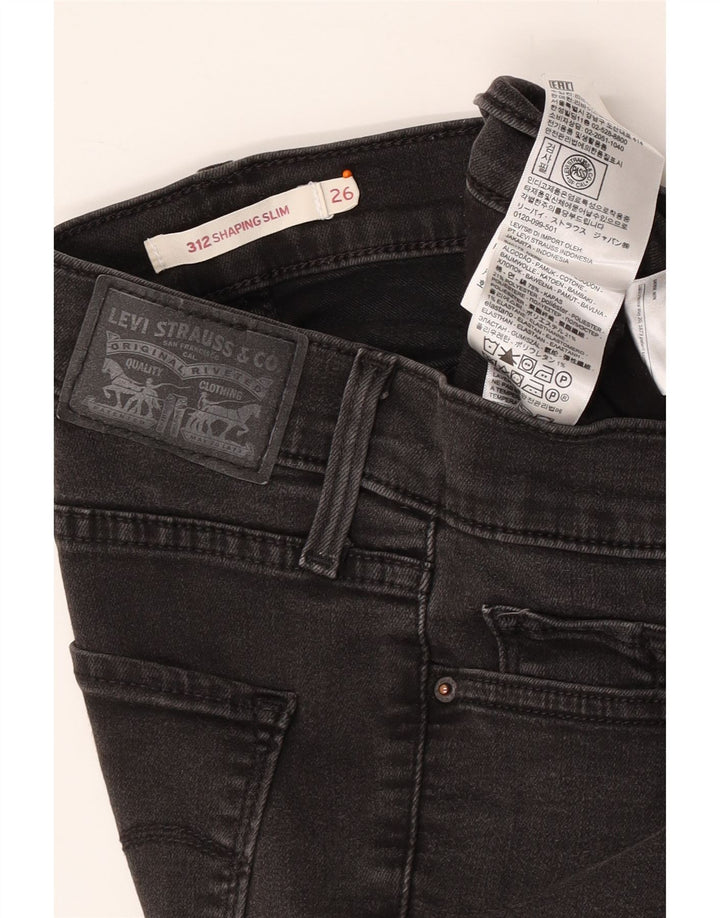 LEVI'S Mujer 312 Shaping Slim Jeans W26 L30 Algodón Gris