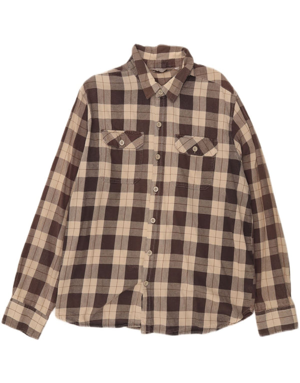 Camisa de franela para hombre de Mountain Warehouse 2XL Algodón a cuadros marrón