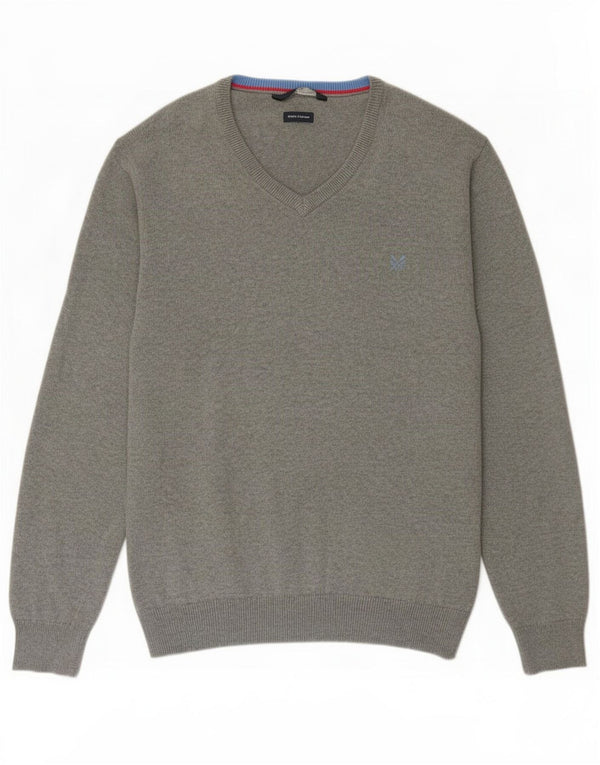 J. Crew Jersey con cuello en V para hombre, talla 2XL, algodón gris