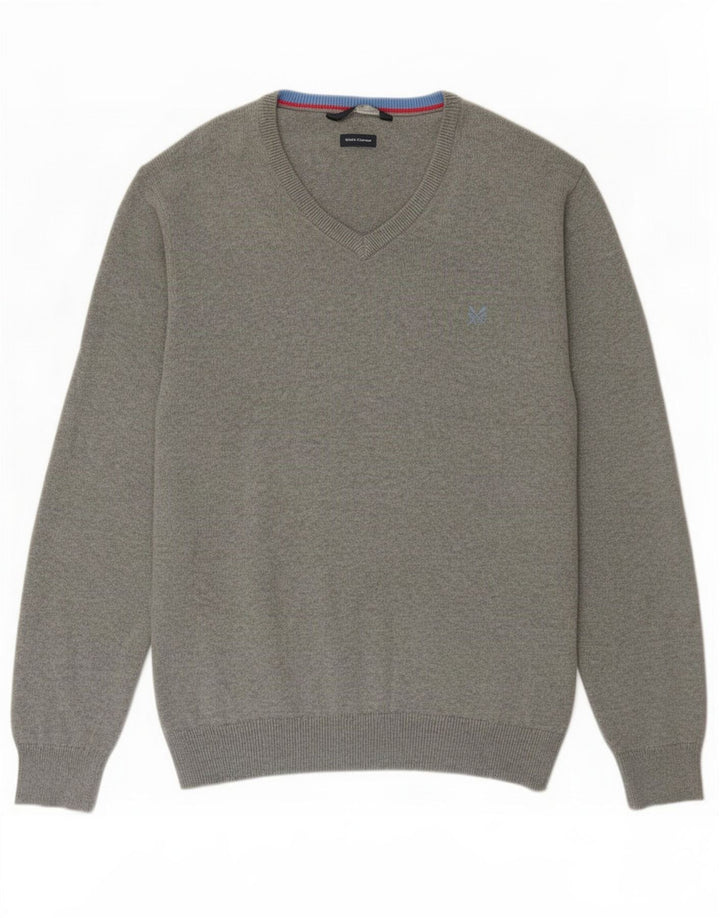 J. Crew Jersey con cuello en V para hombre, talla 2XL, algodón gris