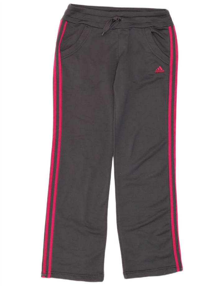 Adidas Mujer Chándal Pantalones UK 10 Pequeño Gris Poliéster