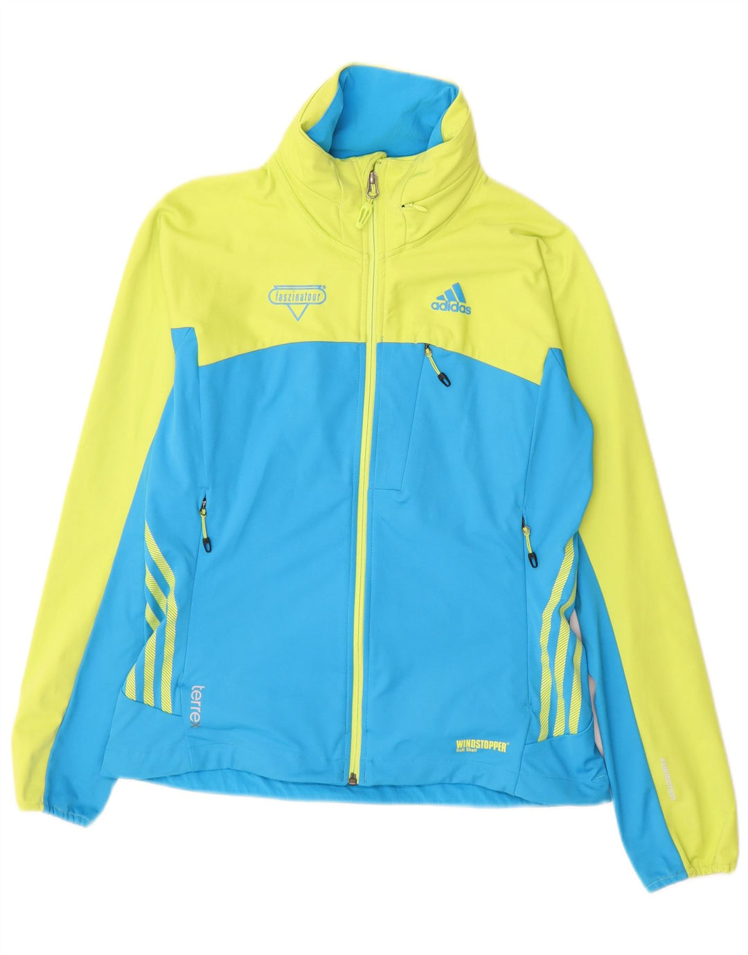 Adidas Mujer Terrex Chándal Top Chaqueta Reino Unido 10 Pequeño Verde Colorblock