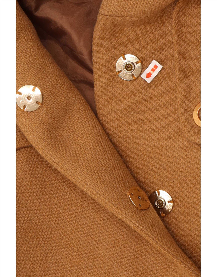 Zara Mujer Chaqueta Bomber Con Capucha UK 10 Small Marrón Poliéster