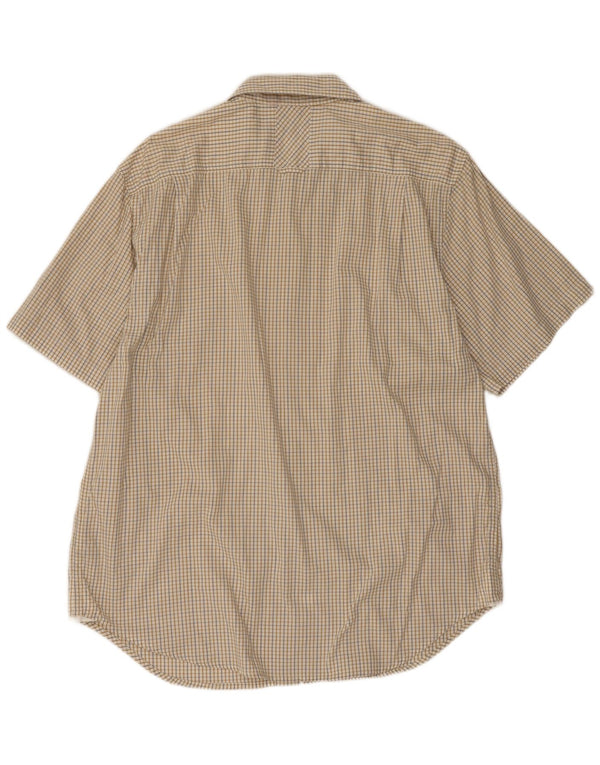 Guess Camisa Manga Corta Hombre XL Algodón Vichy Beige