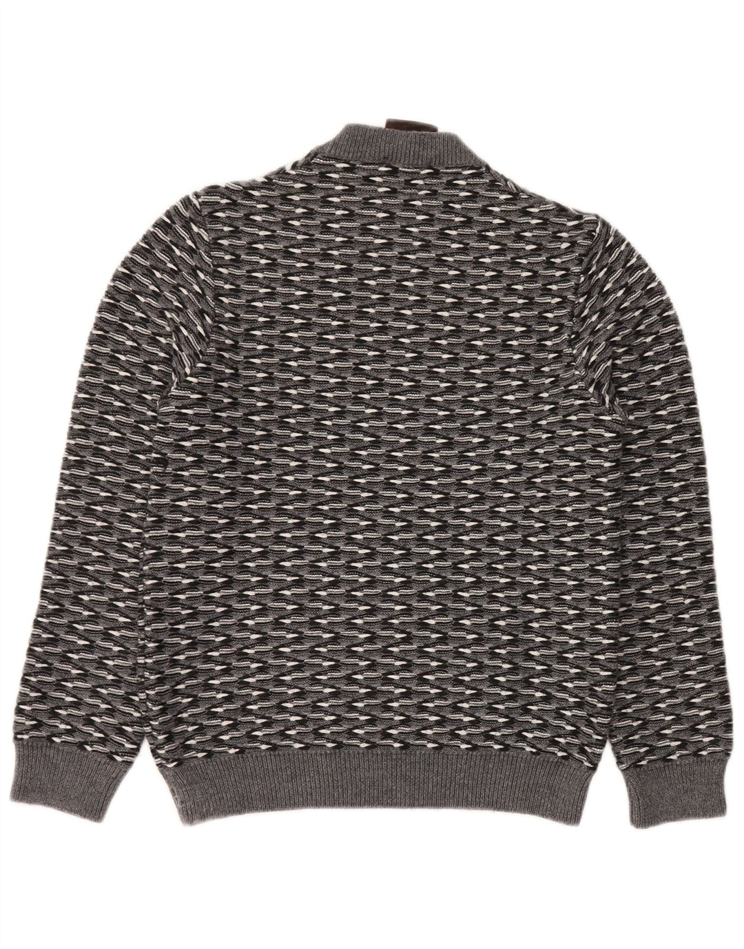 RELIVE Jersey de cuello redondo para hombre IT 46 Small Grey Stripe Wool