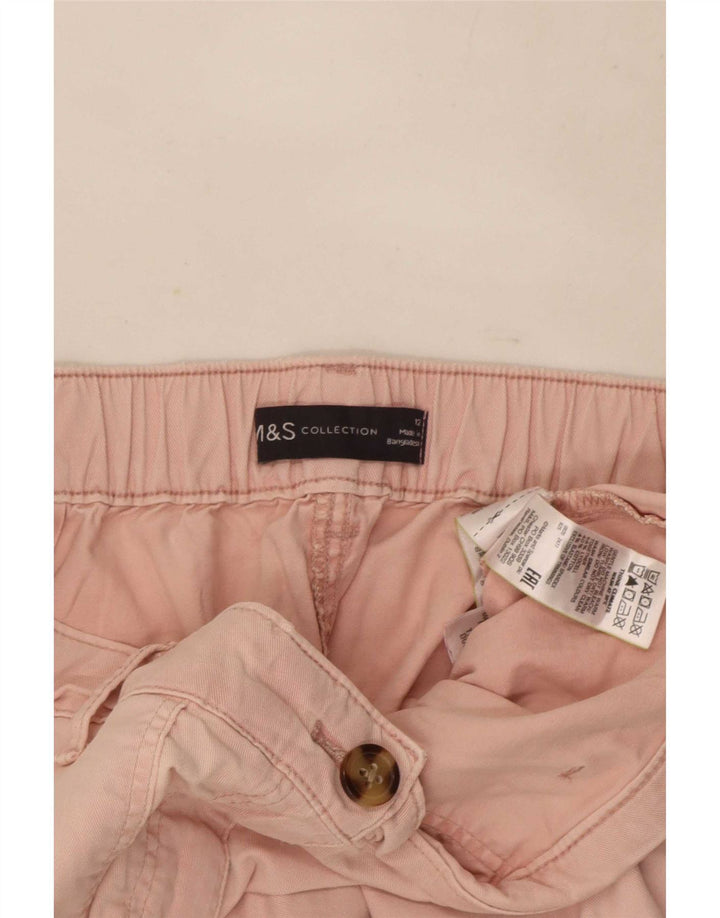 Marks & Spencer Pantalones Cargo Cortos para Mujer UK 12 Medium W30 L26 Rosa