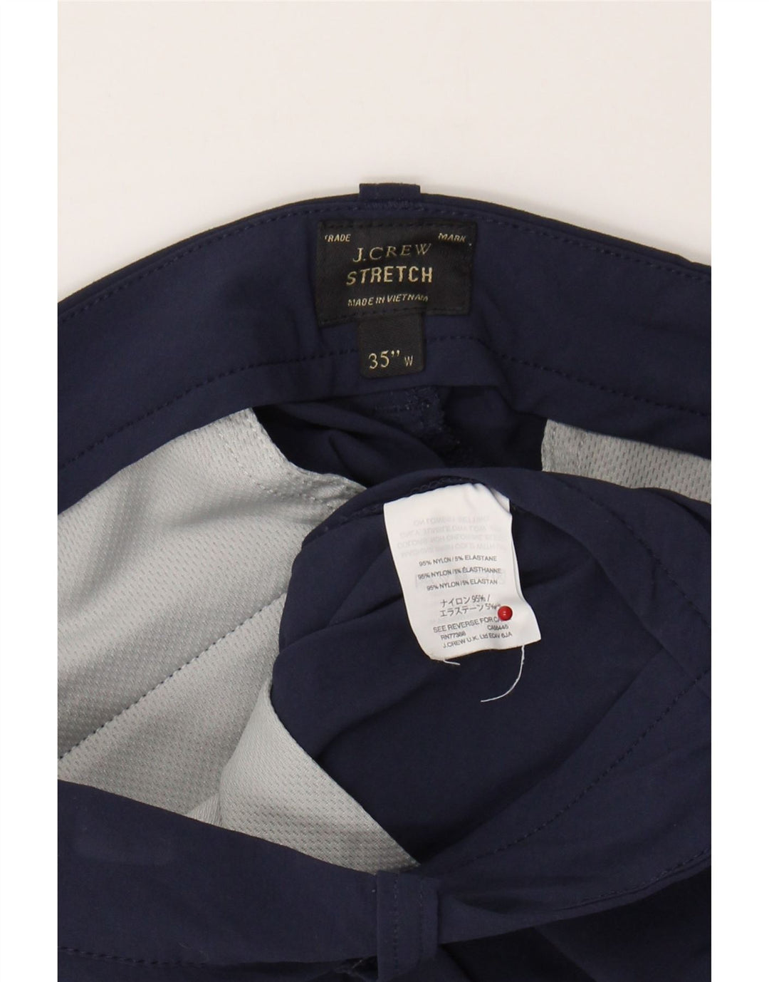 J. CREW Mens Chino Shorts W35 Large Navy Blue Nylon Vintage J. Crew and Second-Hand J. Crew from Messina Hembry 