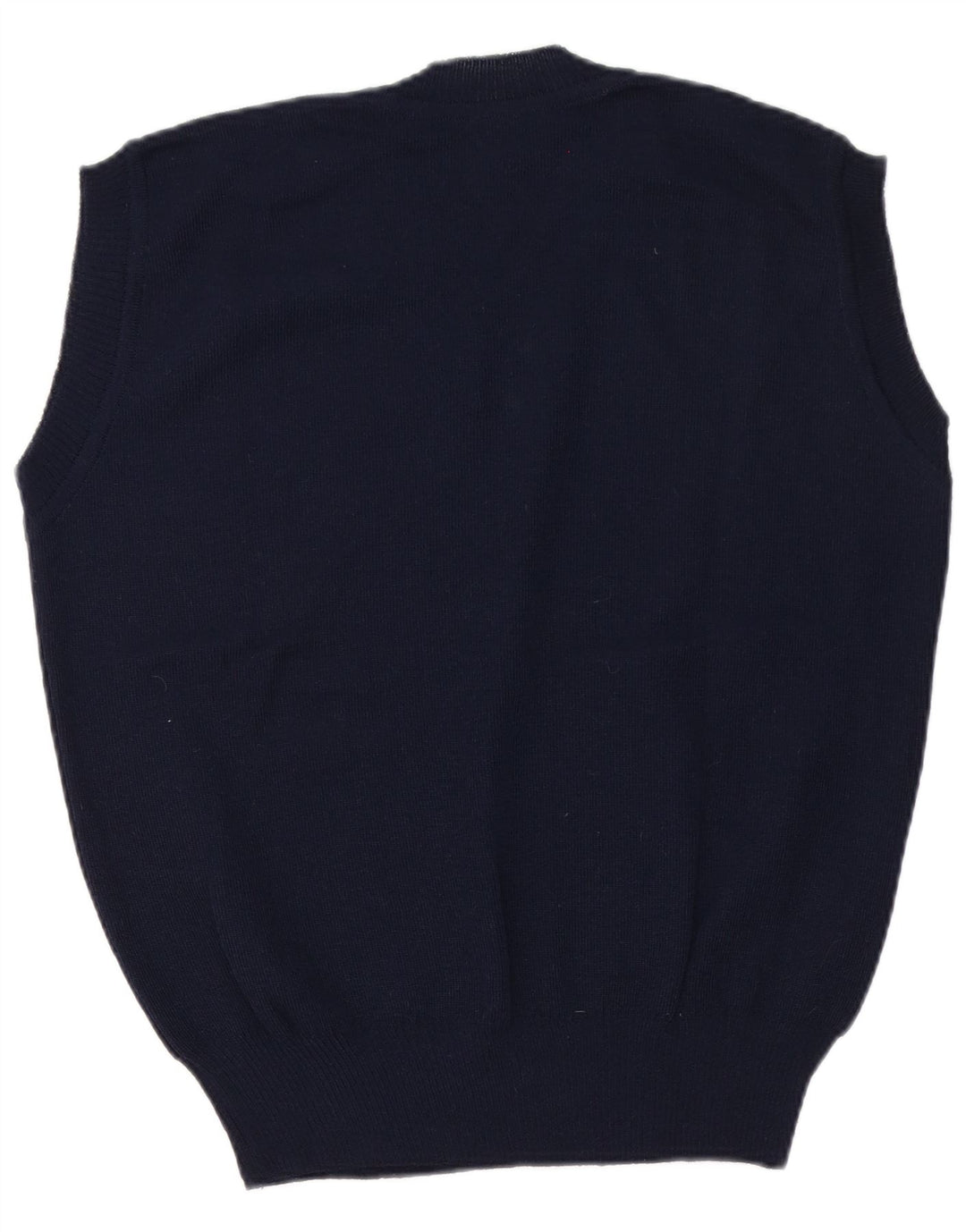 Vintage hombres chaleco camiseta sin mangas EU 50 medio azul marino poliacrílico