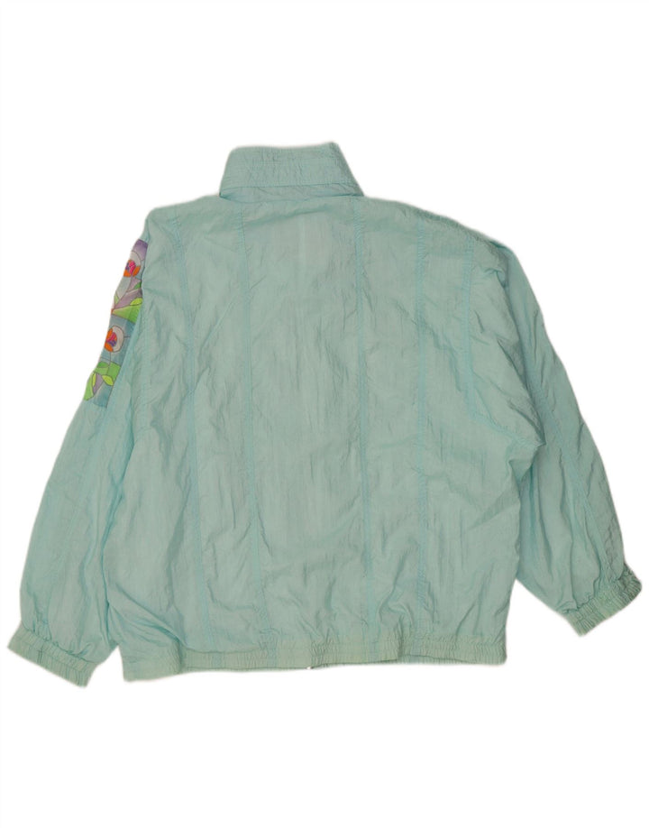 Diadora Chaqueta de chándal extragrande para mujer, talla 44, talla mediana, azul floral