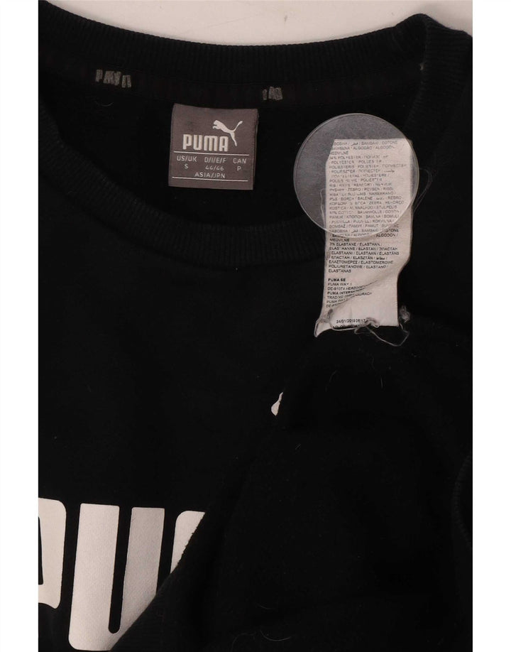 Puma Hombre Sudadera Gráfica Jersey Pequeño Algodón Negro