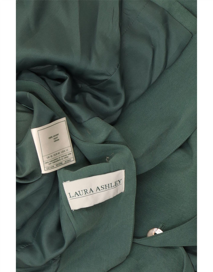 LAURA ASHLEY Womens 4 Button Short Sleeve Blazer Jacket UK 16 Large  Green