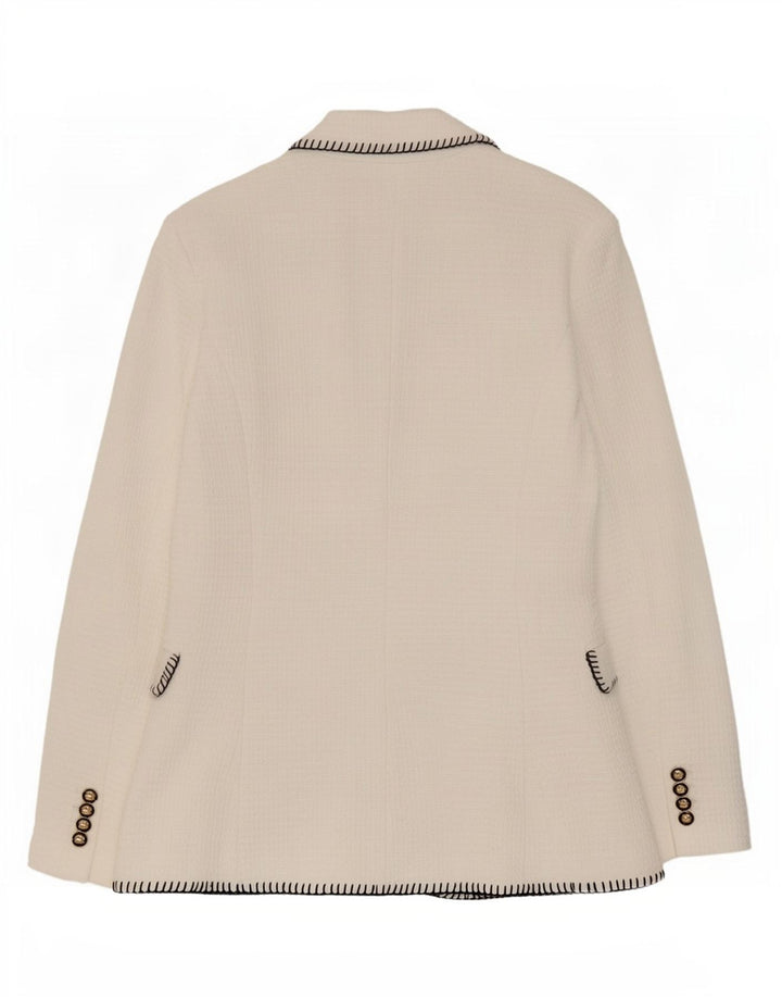 Zara Mujer Chaqueta Blazer De 2 Botones UK 6 XS Blanco