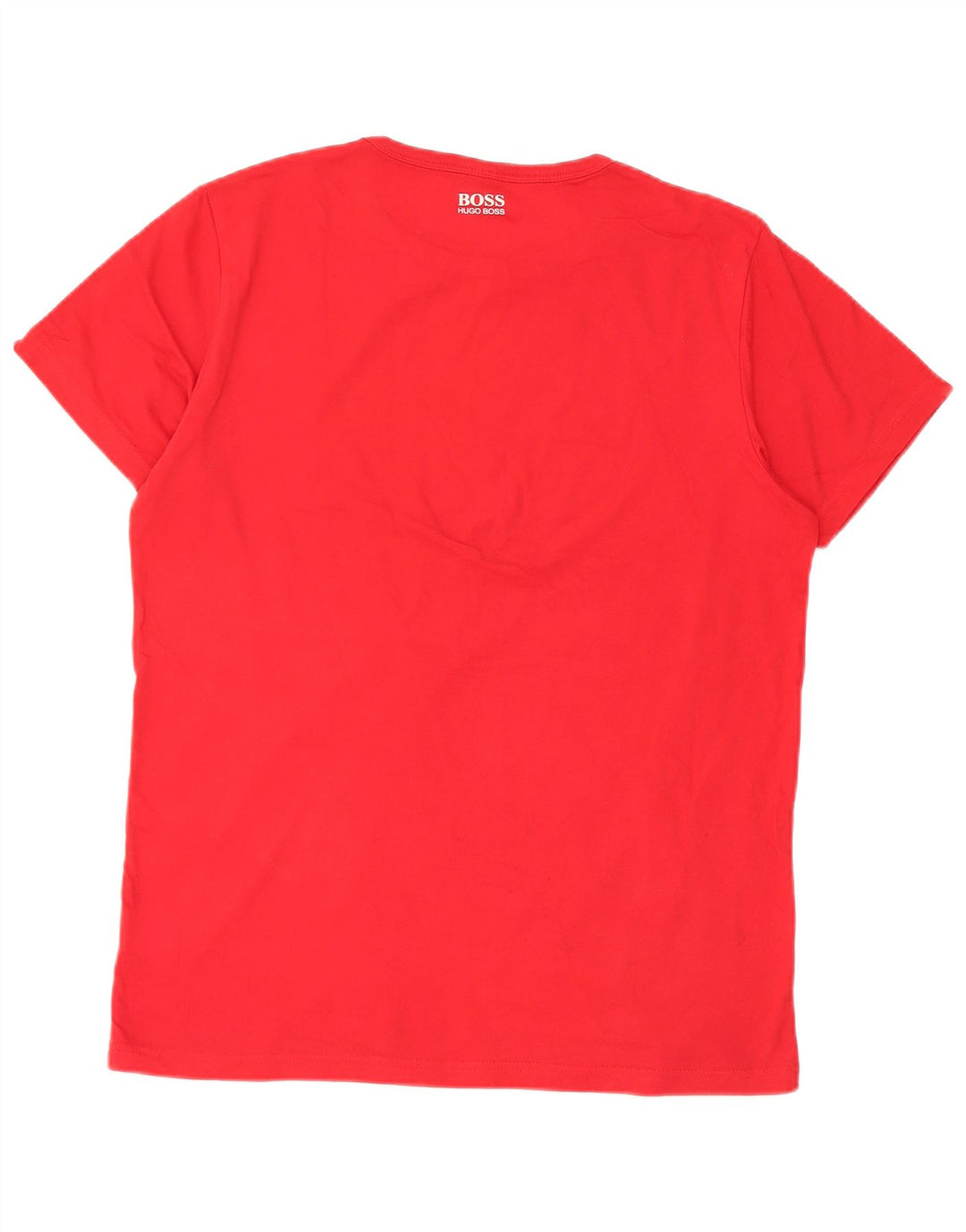 Hugo Boss Hombres Camiseta Gráfica Top Grande Algodón Rojo