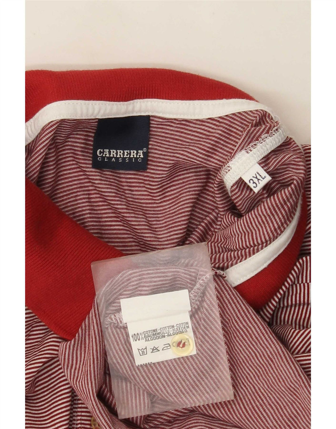 Polo Carrera Hombre 3XL Algodón Rayas Rojas