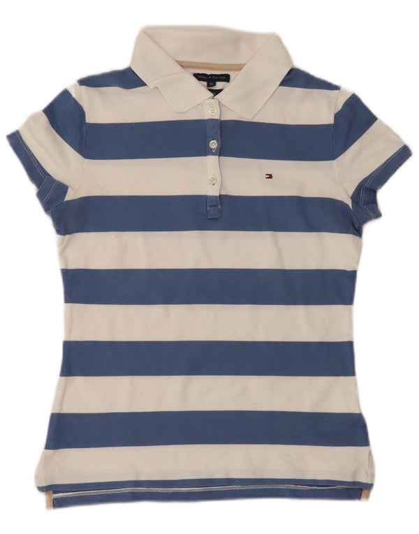 Tommy Hilfiger Polo Slim Fit para Mujer UK 40 Mediano Rayas Blancas