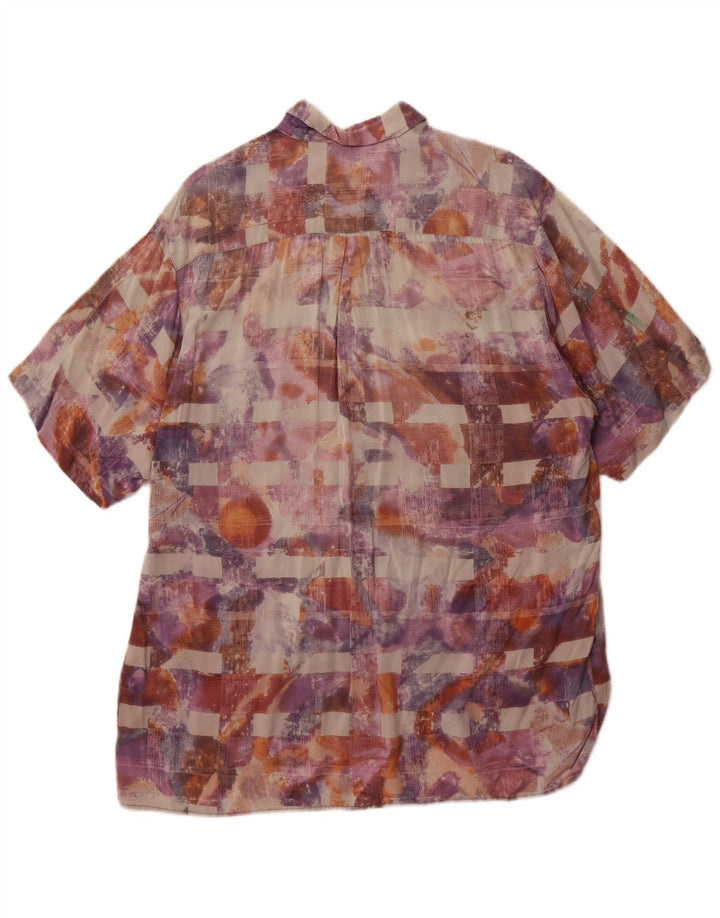 EQUIPE Camisa de manga corta con estampado abstracto para hombre, talla grande, multicolor