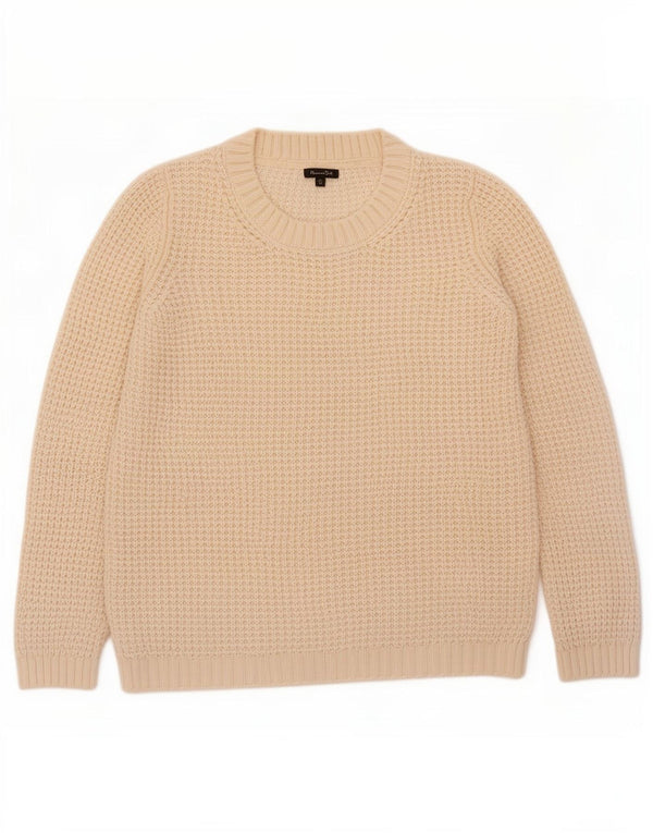 Massimo Dutti Jersey De Cuello Redondo Para Mujer UK 46 Large Acrílico Blanco Roto