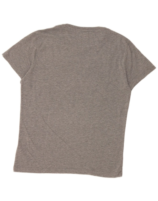 Camiseta gráfica Gas para hombre Top de algodón moteado gris medio