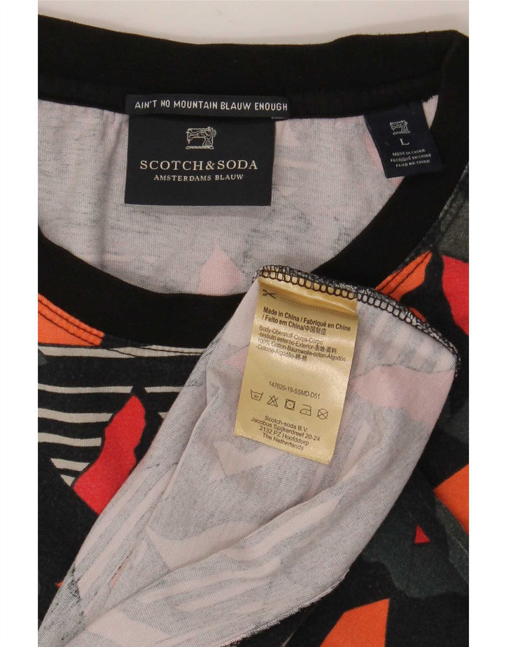 Scotch & Soda Hombre Camiseta Top Grande Multicolor Geométrico Algodón