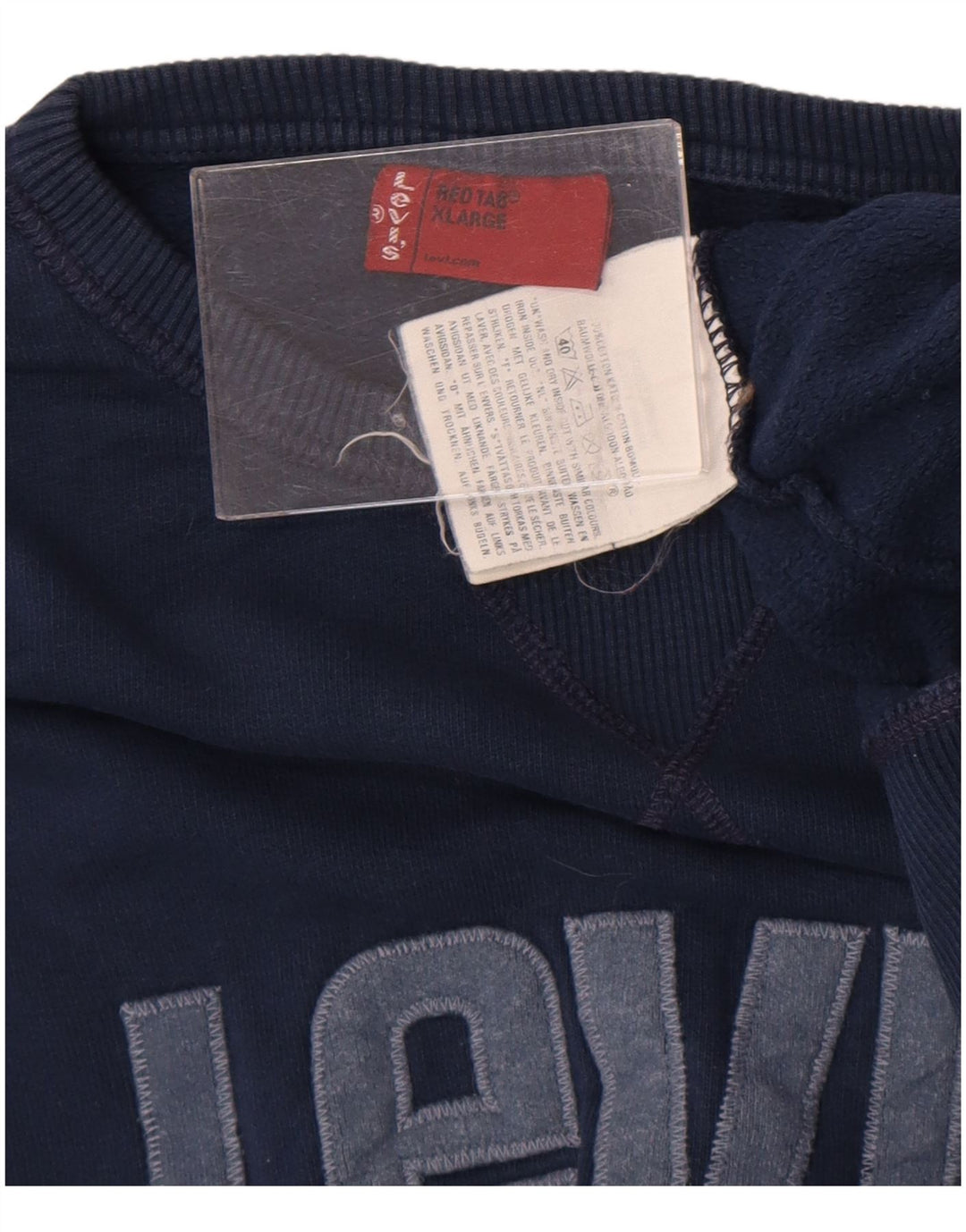 Levi's Hombre Sudadera Gráfica Jumper XL Algodón Azul Marino