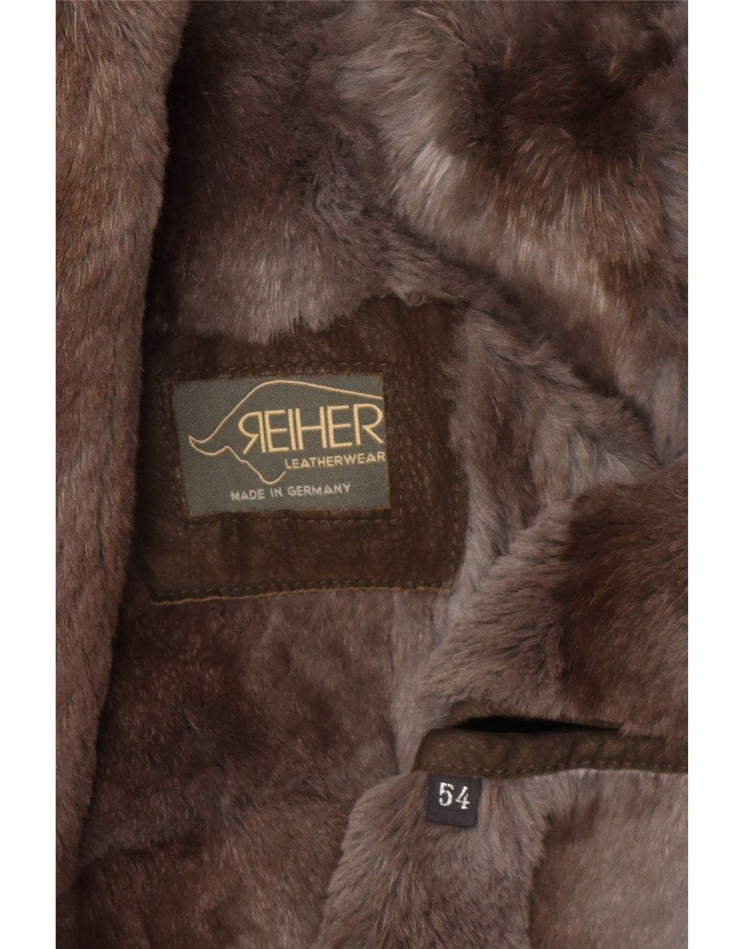 REIHER Chaleco de cuero con forro de piel de oveja para hombre EU 54 2XL Cuero de retales gris