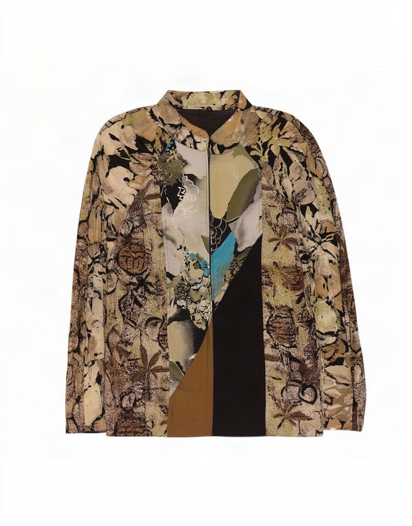 Gerry Weber Chaqueta bomber extragrande para mujer EU 40 Medium Khaki Floral Modal