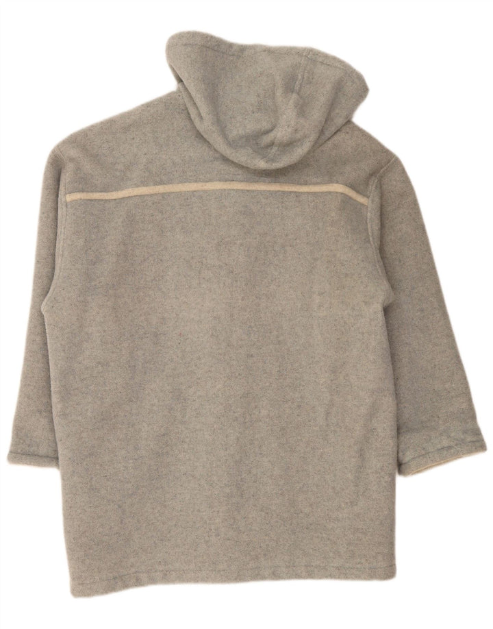 Vintage mujer abrigo con capucha Reino Unido 18 XL lana gris