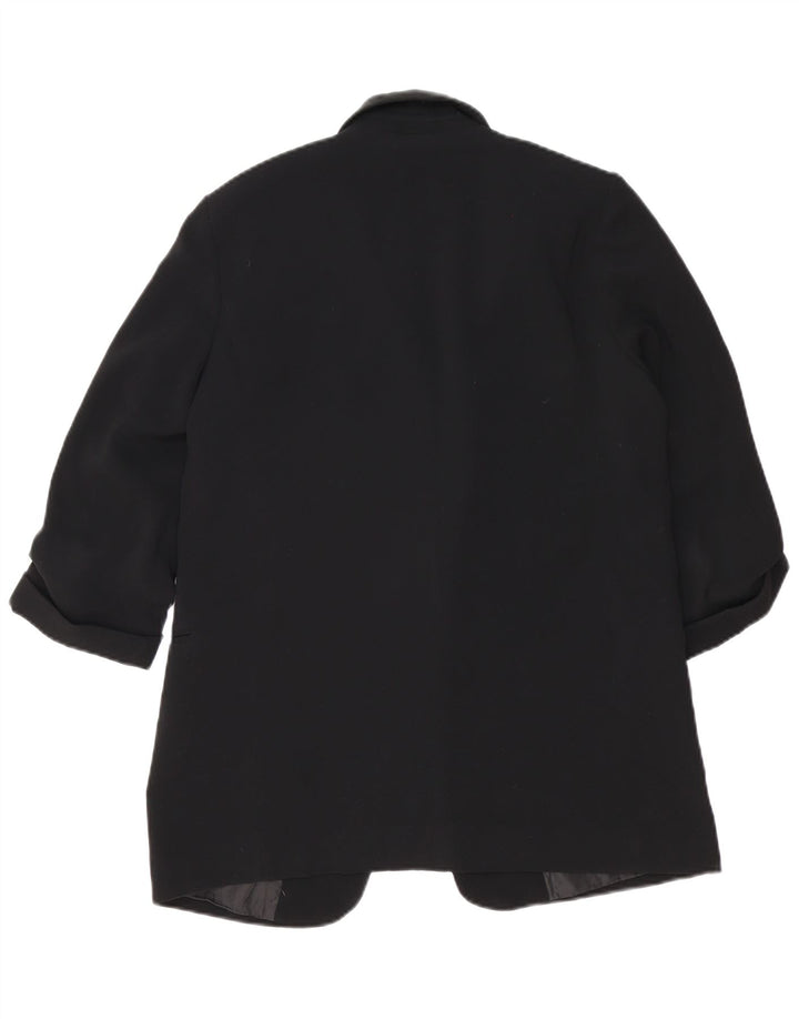 Zara Chaqueta Blazer Abierta De Manga 3/4 para Mujer UK 44 Medium Black