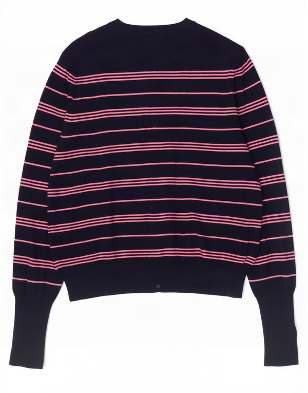 Marks & Spencer - Cárdigan corto para mujer, talla 40, tamaño mediano, color azul marino a rayas