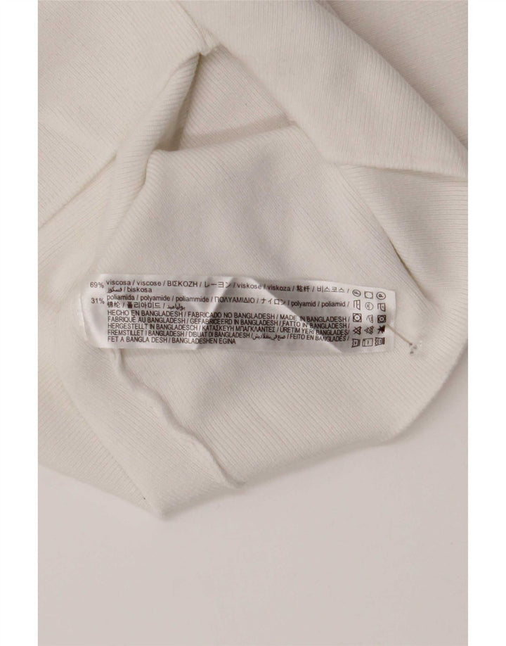 Zara Mujer Crop Vest Top UK 8 Small Viscosa Blanca