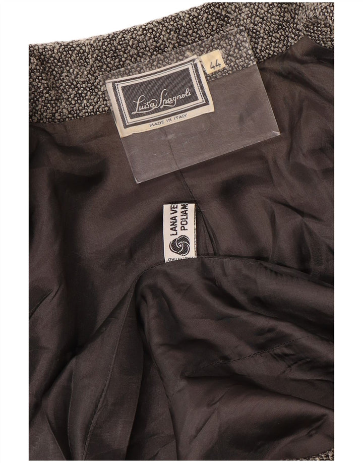 LUISA SPAGNOLI Chaqueta Blazer de 1 Botón para Mujer IT 44 Lana Gris Medio