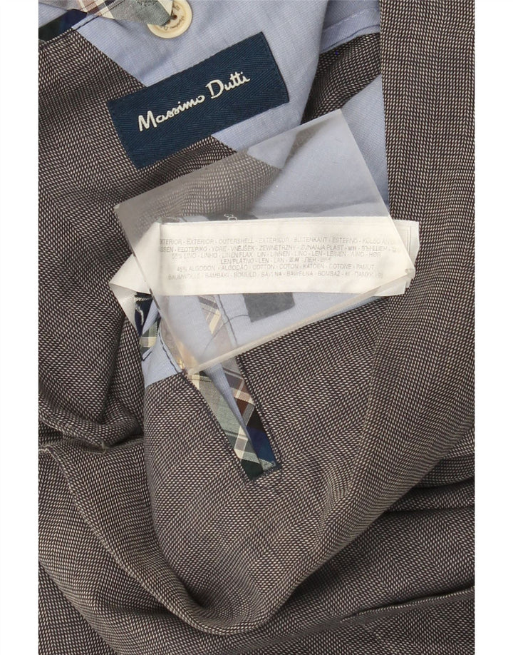MASSIMO DUTTI Chaqueta tipo blazer de 2 botones para hombre UK 38 Algodón gris medio