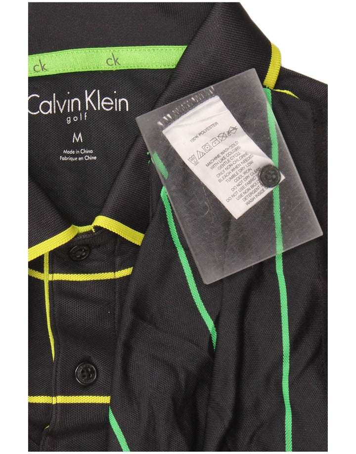 Polo de golf Calvin Klein para hombre Poliéster a rayas negras medianas