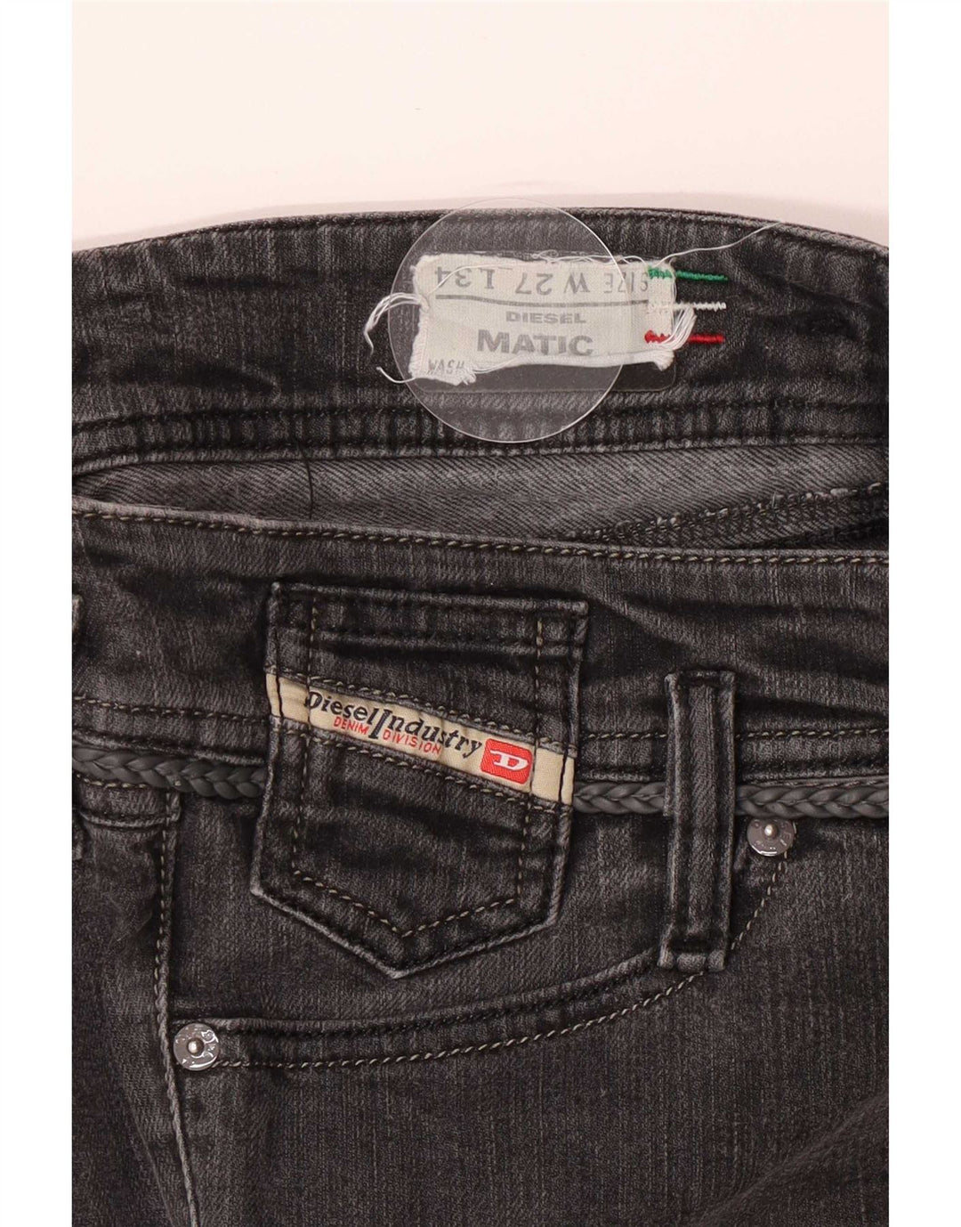 Diesel Mujer Matic Skinny Jeans W27 L29 Gris