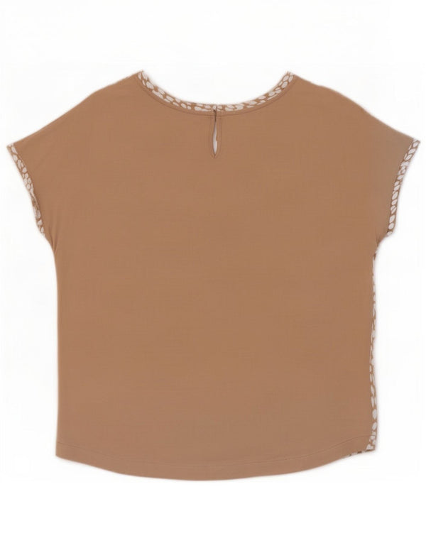 Marks & Spencer Camiseta para mujer Top UK 8 Small Beige Animal Print