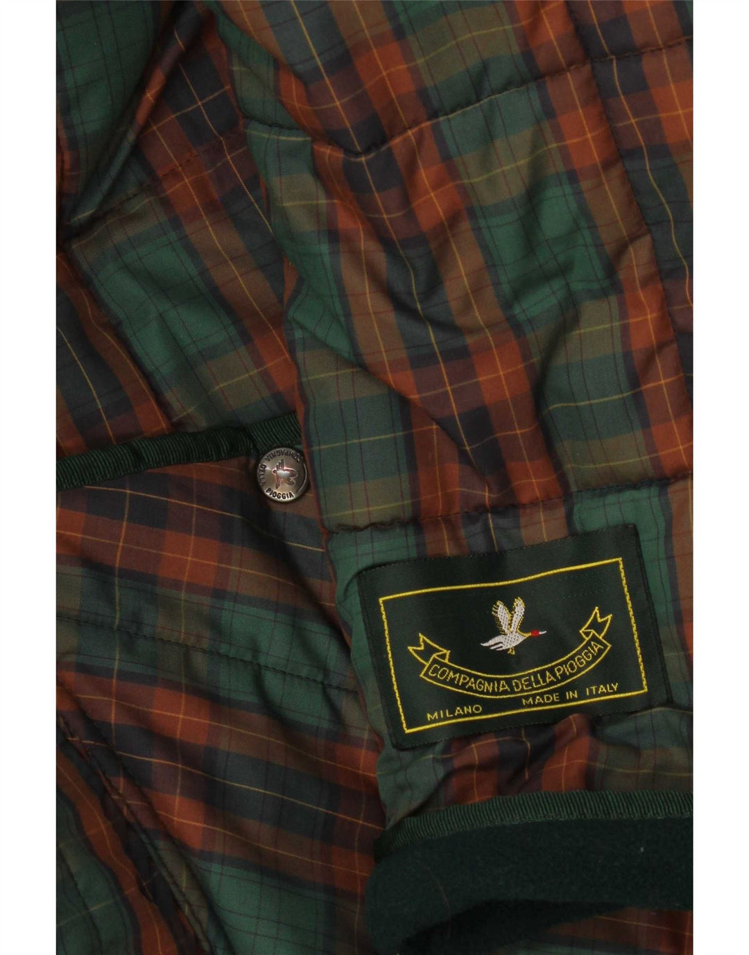 Vintage mujer acolchado abrigo Reino Unido 18 XL verde cuadros