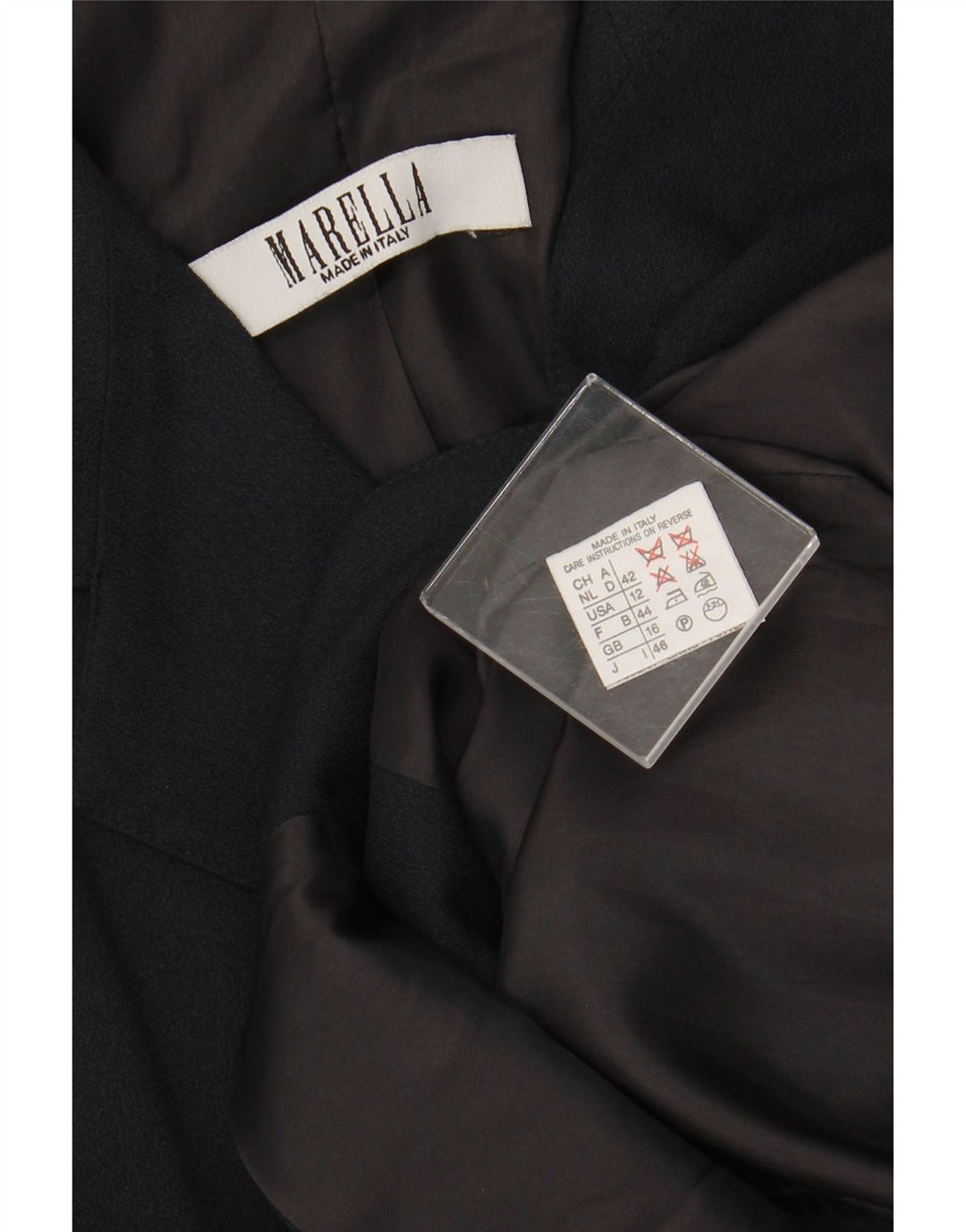 MARELLA Chaqueta tipo blazer de 4 botones para mujer UK 46 Grande Viscosa azul marino