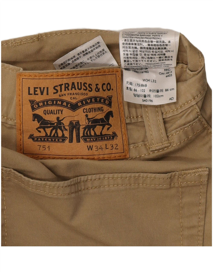 LEVI'S Pantalón chino recto 751 para hombre W34 L28 Algodón beige
