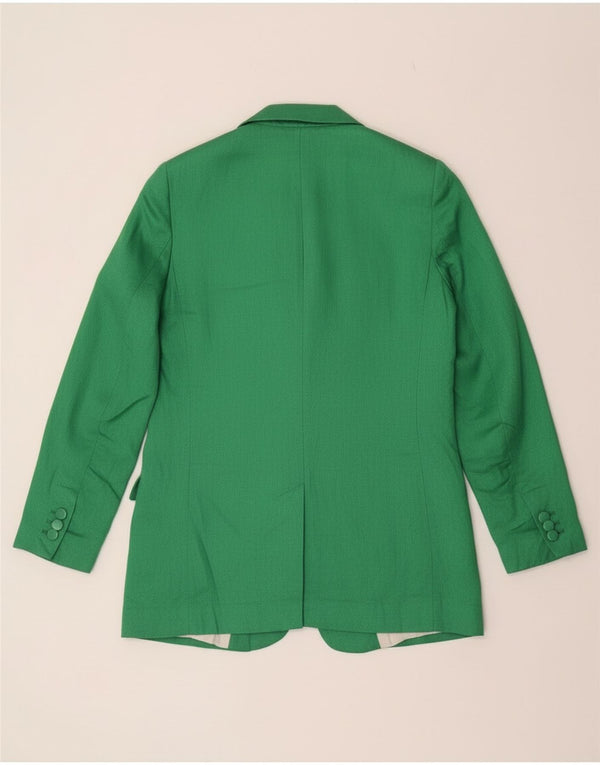 Zara Mujer Chaqueta Americana Abierta UK 10 Small Verde