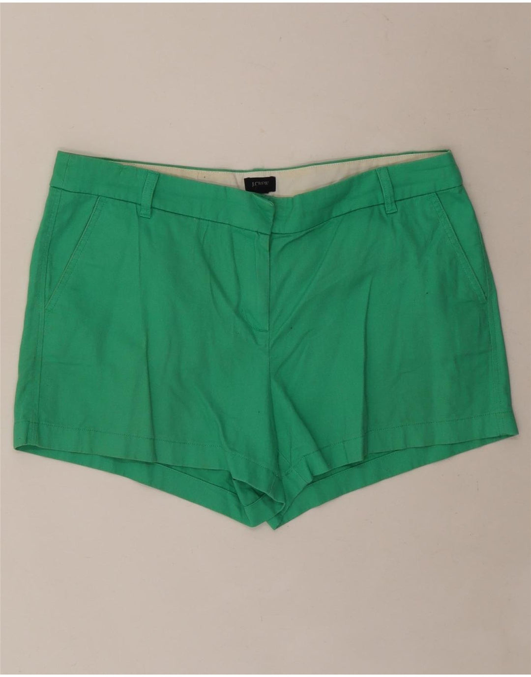 J. CREW Pantalones cortos chinos para mujer US 14 XL W36 Algodón verde