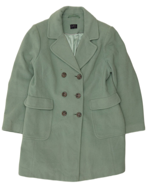 Marks & Spencer Abrigo cruzado para mujer UK 46 Lana verde grande