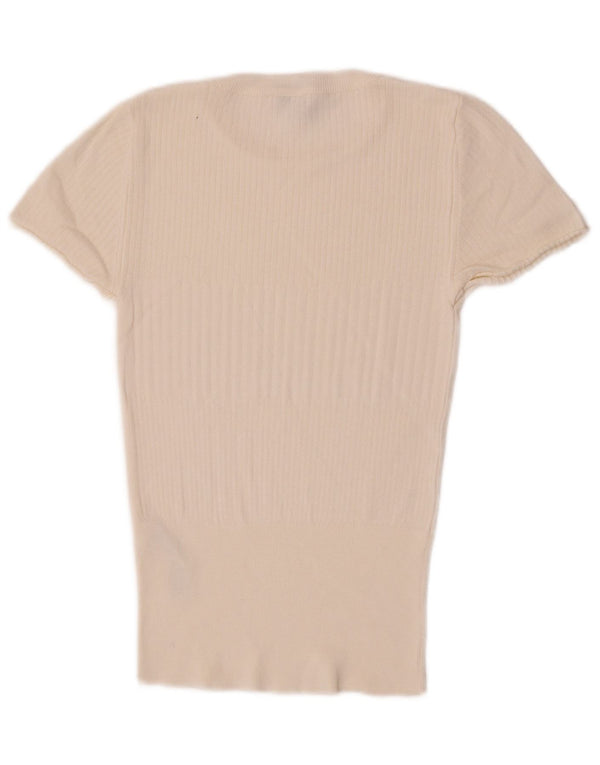 Topshop Camiseta para Mujer Top UK 8 Small Off White Viscosa