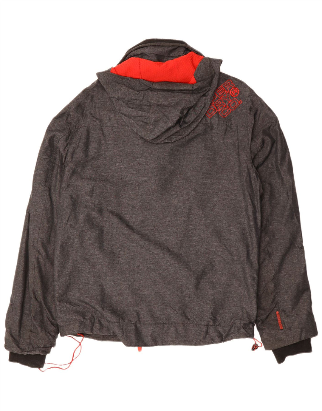 SUPERDRY Mens Hooded Windbreaker Jacket UK 38 Medium Grey Polyester