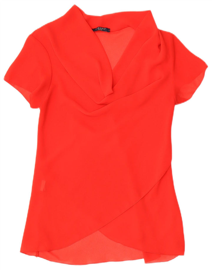 Libero Blusa para mujer Top UK 10 Small Red Poliéster