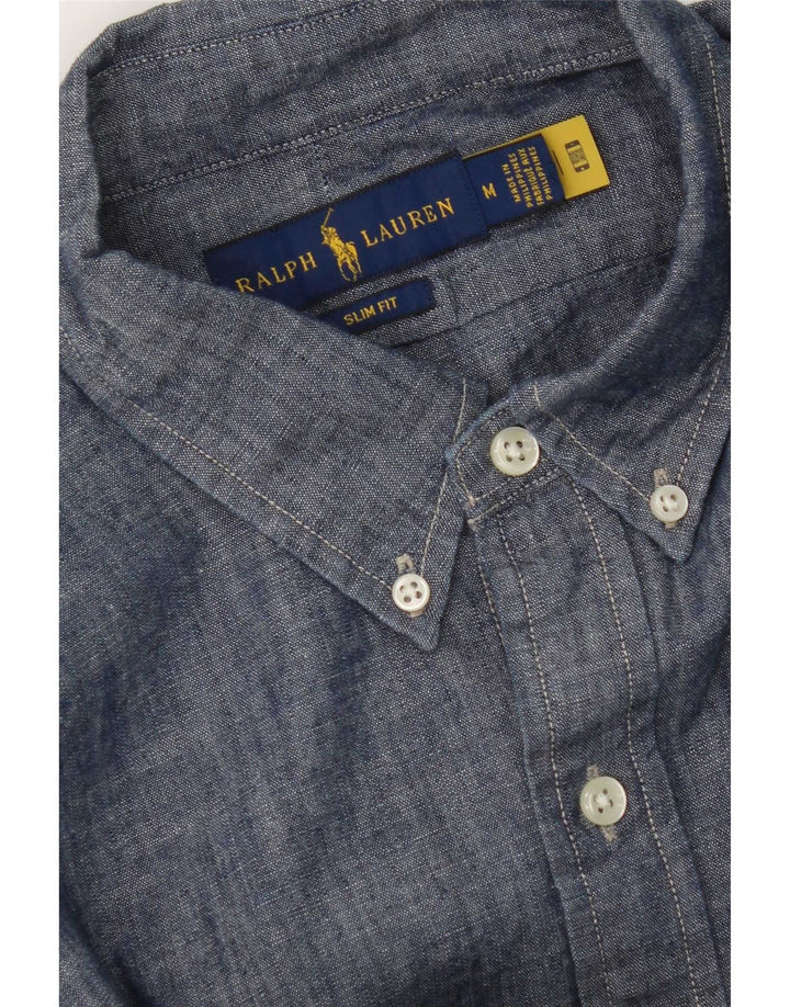Camisa Ralph Lauren Hombre Slim Fit Azul Marino Medio